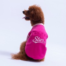 Fuşya Boston Pawstar Sweat Köpek Sweatshirt Köpek Sweat Köpek Kıyafeti Kedi Kıyafeti