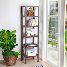 Mithra Life MIT1048 6 Katlı Plastik Kahverengi Banyo Mutfak Rafı Kahverengi