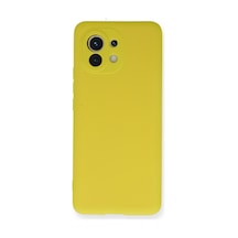 Mi 11 Kılıf Nano İçi Kadife Silikon - Sarı Bz8683140175412