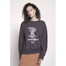 Bob Marley The Good Time Of Baskılı Füme Antrasit Kadın Sweatshi