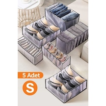 Serstil 5 Adet - 11 Gözlü Şeffaf Çekmece Içi Düzenleyici Organizer Small Gri