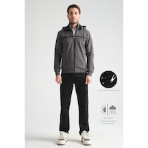 Shooter Sportswear Shooter Premium Dik Yaka Rahat Form Klasik Paça Erkek Eşofman Takımı Füme