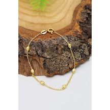 Toplu Dorika Model Gold Kaplama 925 Ayar Gümüş Bileklik 201022970