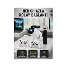 Portatif 4k Projeksiyon 4.000 Uygulama, Kablosuz Yansıtma Ve Bluetooth 5.0 Yeni Nesil Çok Renkli