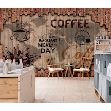 3D Coffee - Kafe Yazılı Özel Tasarım Duvar Kağıdı