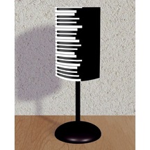 Piyano Desen Siyah Abajur