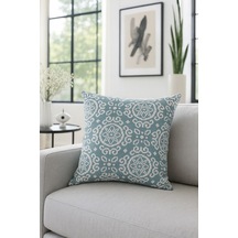 Duck Damask Kırlent Kılıfı Turkuaz 40x40 Turkuaz