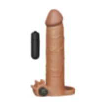 Lilitu Shop 6.5 cm Uzatmalı Realistik Titreşimli Penis Kılıfı Melez