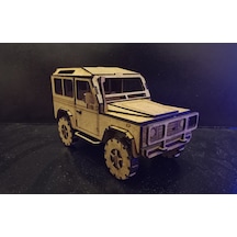 TLRhobi 3d Land Rover Defender Ahşap Lazer Kesim Araba Yapım Kiti