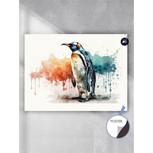 Renkli Penguen Hayvan Poster - Afiş - Dekoratif Duvar Posteri