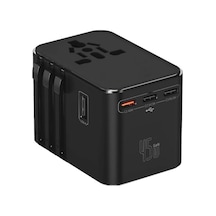 Universal Seyahat Priz Dönüştürücü Adaptör, 45w Şarj Cihazı, 2x Usb Girişi, 3x Type-c Girişi, U
