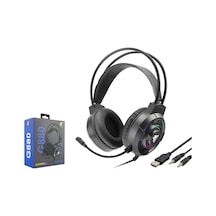 Hadron G880 Rgb Ledli Mikrofonlu 2x3.5mm Aux 2mt Kablolu Kulaküstü Oyuncu Kulaklığı - Siyah