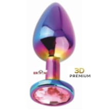 Erofoni Paslanmaz Alüminyum Alaşımlı 9 Cm Çelik Metal Taşlı Çok Renkli Anal Gevşetici Alıştırıcı Large Plug