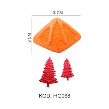 Silikon Kalıp Yılbaşı Çam Ağacı 3 Lü Hg-068 Turuncu