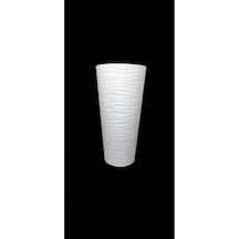 Rüzgar Yapay Çiçekçilik 80x40x40 Beyaz Saksı Beyaz