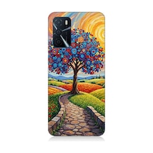 Oppo A16 Uyumlu Masalsı Renkli Yolculuk Ağacı Desenli Silikon Kılıf Çok Renkli