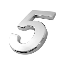 Yapışkanlı Kapı Numarası Küçük Boy 50 Mm 5 Cm Numara 5 Rakam Beş Sayısı Krom Renk Numaralar 1 Adet