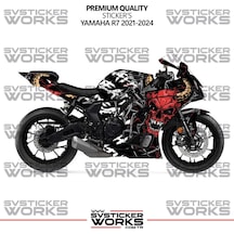 Yamaha R7 Kaplama Sticker Death Design Motor Kaplama Modeli Hazır Kit 2019-2024 Uyumlu Siyah