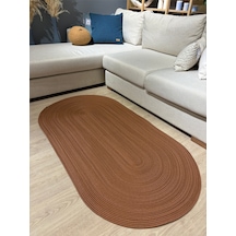 Mavaux Galileo Oval Jüt Yuvarlak Hasır Görünümlü Klasik Halı Kilim Tarçın