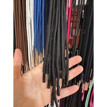 Metal Uçlu Polyester Eşorfman Kordon 5 Adet  - siyah