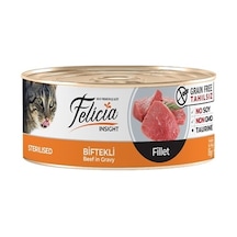 Felicia Tahılsız Sterilised Biftekli Fileto Konserve Yetişkin Kedi Maması 85 G