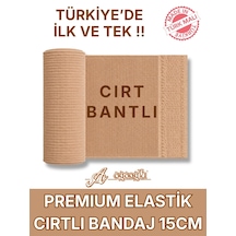 Premium Elastik Bandaj 15 Cm, Cırt Bantlı, Metal Kopçasız, 4,5 Metreye Kadar Uzar, Yoğun Dokuma, Güçlü Kompresyon Desteği Bej