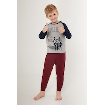U.s. Polo Assn Cute Gri Erkek Çocuk Uzun Kol Pijama Takım Gri Melanj