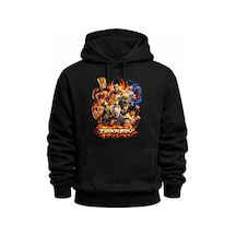 Hunors Sportswear & Company Pc Oyun Dövüşçü Baskılı Özel Tasarım Kapüşonlu Pamuklu Sweatshirt SIYAH