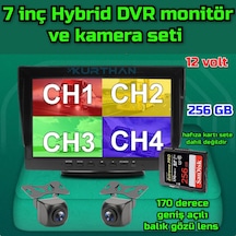 7 İnç Hybrid Dvr Monitör Ve 2 Adet170 Derece Açılı Kamera Set12v