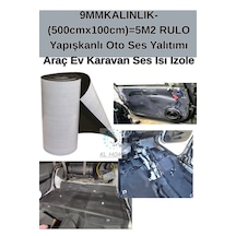 9mmkalınlık- 500cmx100cm 5m2 Rulo Yapışkanlı Oto Ses Yalıtımı Araç Ev Karavan Ses Isı Izole