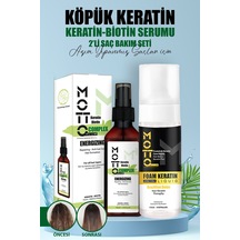 Motto Plus Professional Saç Pürüzsüzleştirici Ve Düzleştirici 2'li Saç Bakım Seti Köpük Keratin - Keratin & Biotin Serum