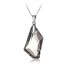 Monemel Kristal Taşlı Kolye Altın Kaplama N01901 Gümüş - Rodyum