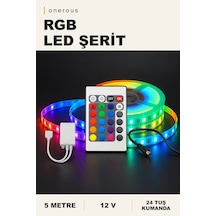 Onerous 5 M 12v Rgb Led Şerit, 24 Tuş Kumandalı