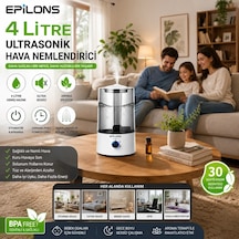 Rbh-04 Ultrasonik Hava Nemlendirici 4 Litre Buhar Makinesi Aroma Difüzörü - Otomatik Kapanma