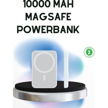 Kablosuz Magsafe Powerbank İphone Uyumlu, 10000 Mah, Isı Dağılımlı - Lisinya Gri