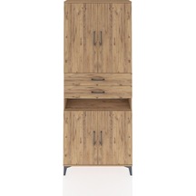 Arges Dolap 5 Raflı 2 Çekmeceli 4 Kapaklı 88x30x221 Çam-çam Çam