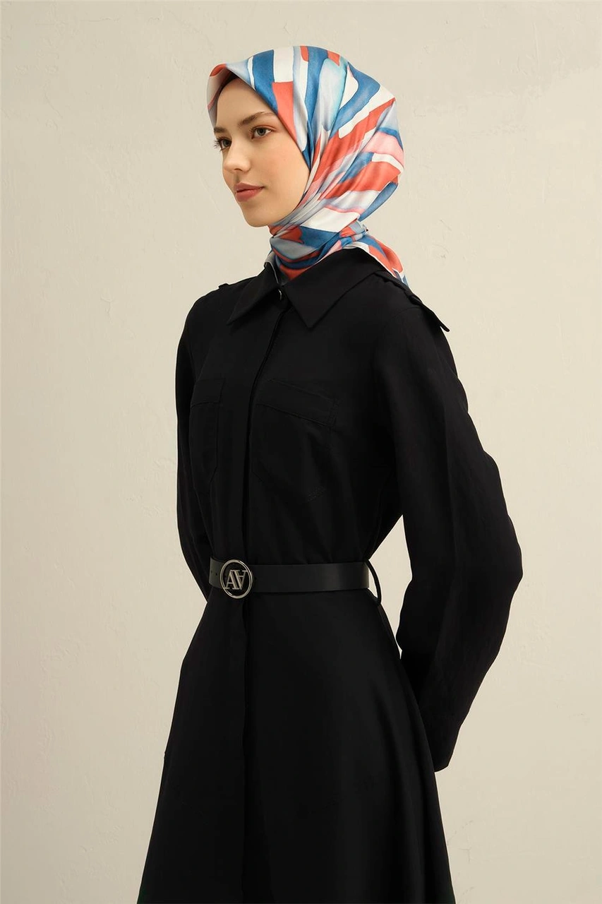 Armine Soyut Desenli Saf İpek Twill Eşarp 9306d 31 Çok Renkli