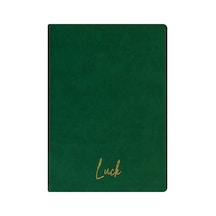 Luck Defter - Dokulu Thermo Sert Kapak - Çizgisiz 192 Sayfa 15x21,3cm - Yeşil Çok Renkli