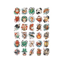 Sevimli Karakterler Japon Sticker Seti 150 Adet - 5'li Mega Paket - Laptop Defter Ajanda Etiketi Çok Renkli