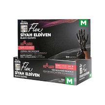 Reflex Flex Eldiven Tek Kullanımlık Pudrasız Siyah Eldiven 100'lü