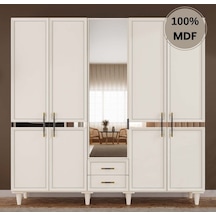 Kardelen 5 Kapak Mdf Ayaklı Tasarım Gardırop Aytaşı