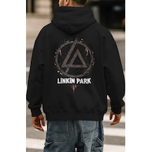 Sevbano Linkin Park Rock Metal Müzik Grubu Sırt Baskılı Unisex Oversize P Siyah