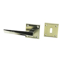 4 Takım Pratik Prizma Oda Gri Nikel Rozetli Kapı Kolu Bx40