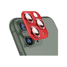 Apple Uyumlu iPhone 12 Pro Metalik Seri Kamera Lens Koruyucu Kırmızı Kırmızı