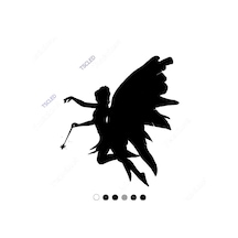 Sihir Çubuğu Olan Uçan Kanatlı Kız Sticker 17Cm