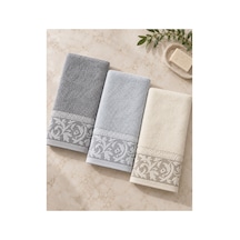 Sarmaşık Desenli Havlu 50x90 Cm 3 Lü Set %100 Pamuk - Arctic Pearl Çok Renkli