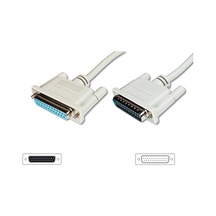 Veri Transfer Uzatma Kablosu, D-sub 25 Erkek - D-sub 25 Dişi, 5 Metre, Cu, Awg28, Tek Kat Zırhlı, Nikel Kaplama, Bej Renk