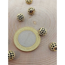 Sarı Metal Zirkon Taş Ara Malzeme 8mm/3adet 45600