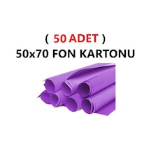 50 Adet 50x70 Cm Mor Renkli Fon Kartonu Rulo Canlı Renk Büyük Boy Anaokulu Kreş Okul