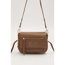 Levidor Camel Ön Fermuar Detaylı Omuz Çantası Camel
